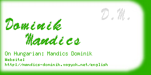 dominik mandics business card